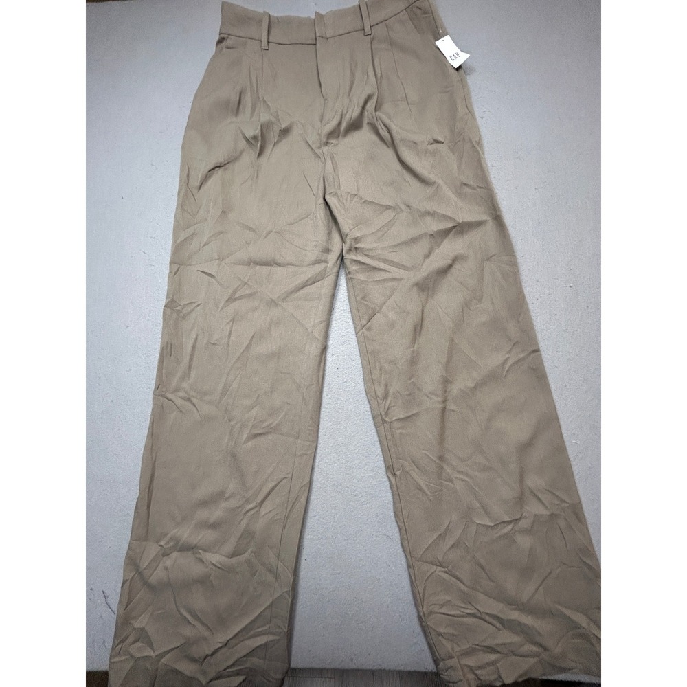 GAP 365 High Rise Brushed Twill Trouser Khaki Tan 8 Tall Womens